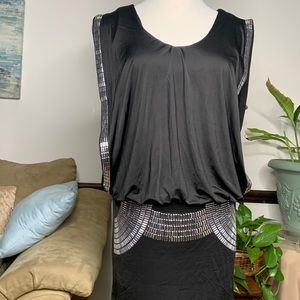 Solution Freakum Dress or Top Black and Silver Accents  Dress NWT Medium